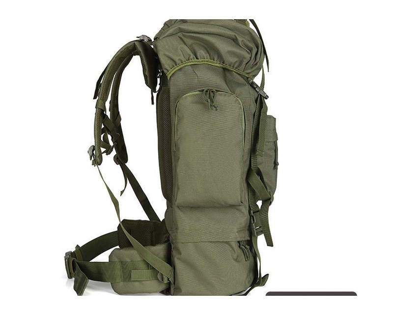 Custom Tactical Backpack 65L – MOLLE Military Rucksack with Detachable Pouch (view 2) — custom tactical backpack by Kaishi Bag Factory