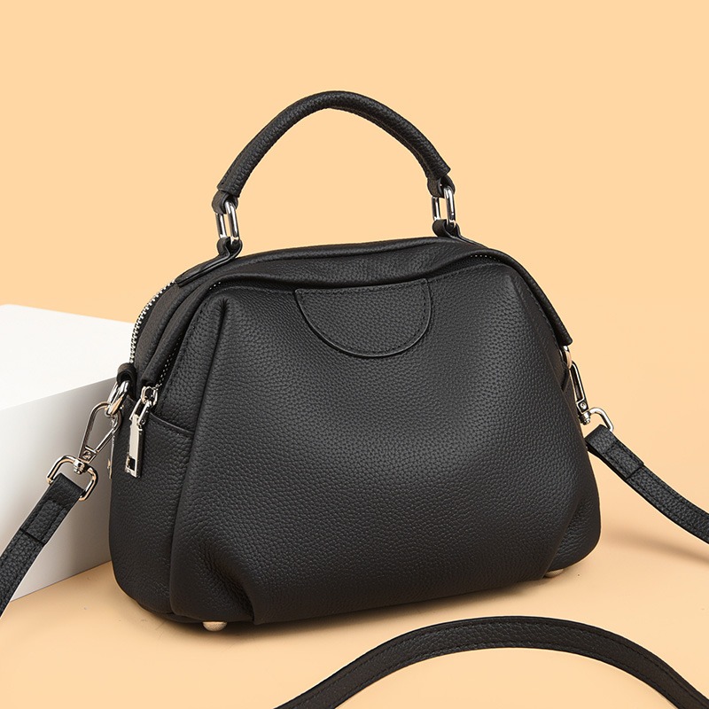 Custom Leather Satchel Bag – Rounded Handbag with Round Top Handle — custom leather bag manufacturing by Kaishi Bag Factory