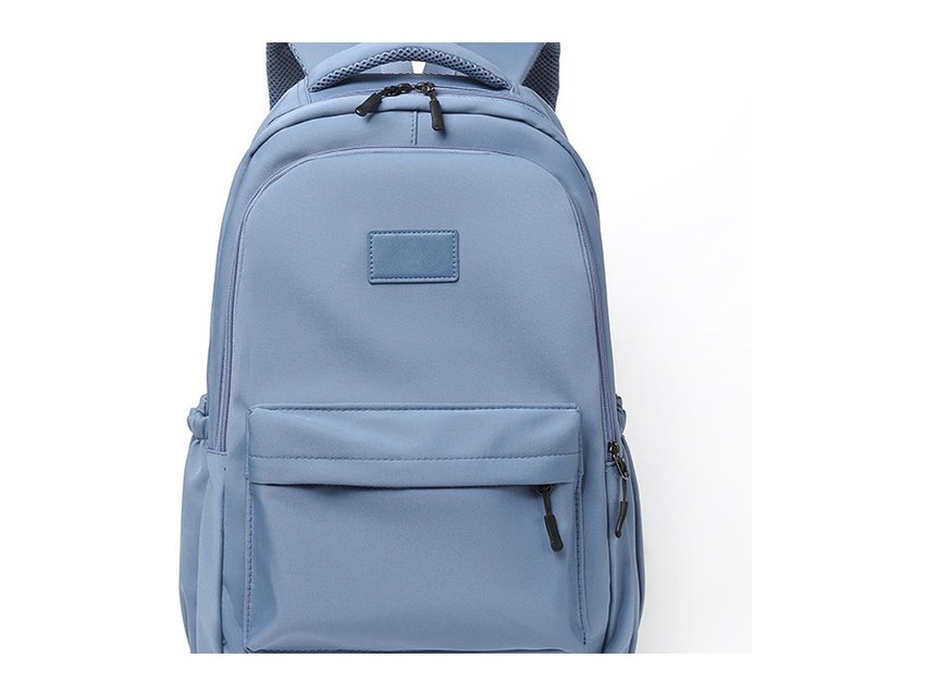 Custom Casual Backpack – Daily Daypack with Front Pocket and Patch (view 3) — custom backpack by Kaishi Bag Factory
