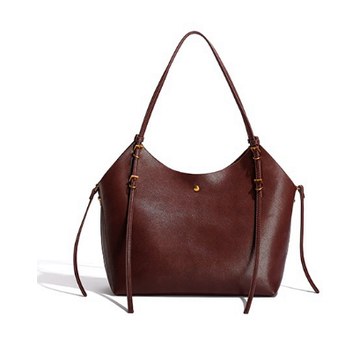 Pebbled PU Leather Hobo Tote Bag – Classic Large Capacity Shoulder Bag with Buckle Accents — custom bag manufacturing by Kaishi Bag Factory
