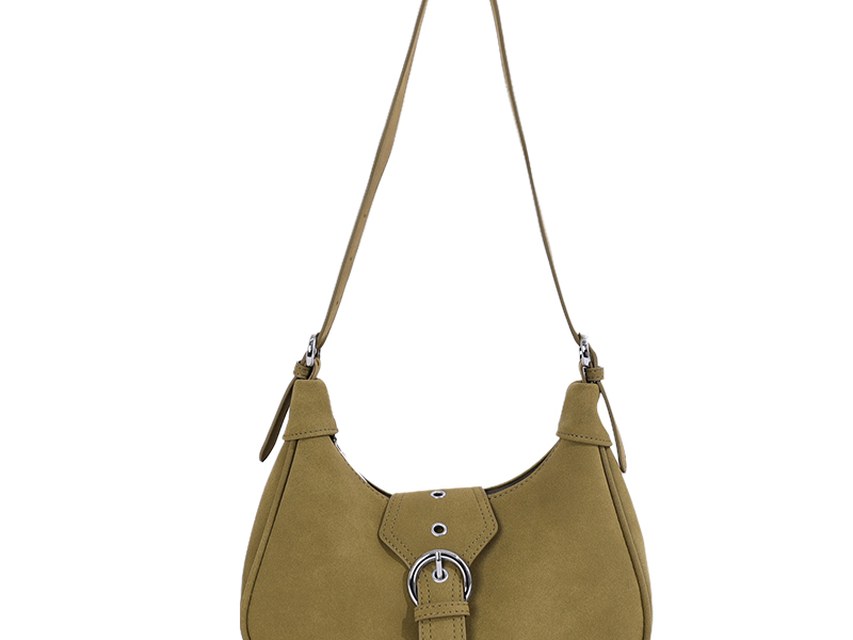 Custom Suede-Look Hobo Bag – Soft Shoulder Bag with Metal Ring (view 2) — custom bag manufacturing by Kaishi Bag Factory