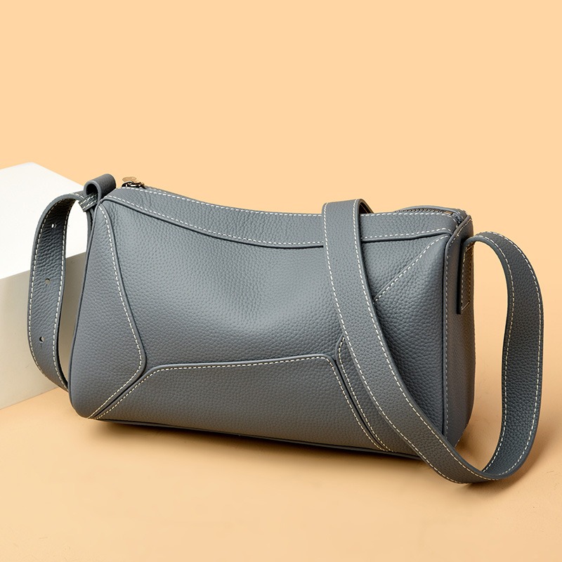 Custom Leather Messenger Bag – Slouchy Crossbody Bag with Adjustable Strap (view 4) — custom leather bag manufacturing by Kaishi Bag Factory