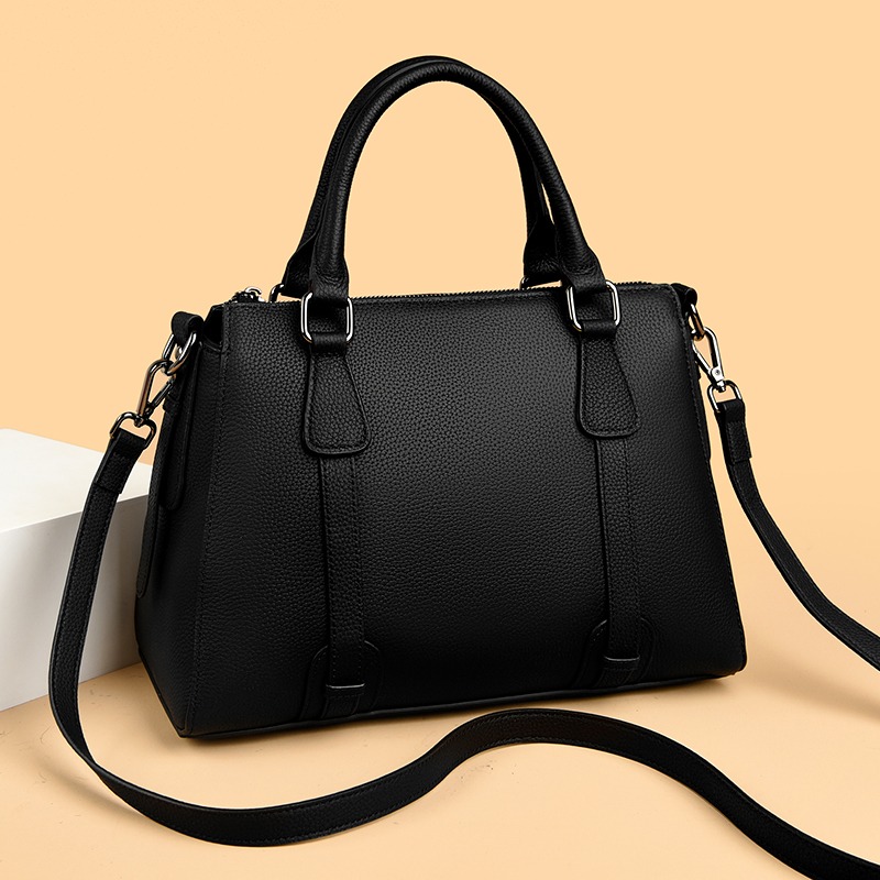 Custom Leather Satchel Bag – Structured Handbag with Twin Handles — custom leather bag manufacturing by Kaishi Bag Factory