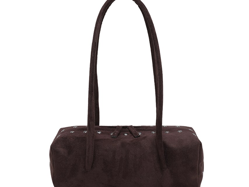 Custom Baguette Shoulder Bag – Structured Handbag with Knot Detail (view 3) — custom bag manufacturing by Kaishi Bag Factory