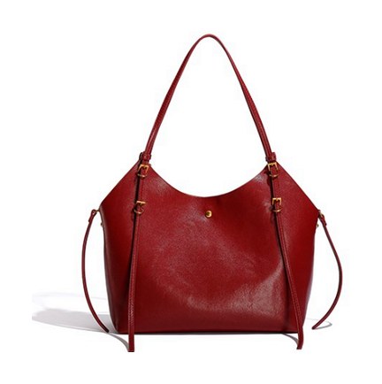 Pebbled PU Leather Hobo Tote Bag – Classic Large Capacity Shoulder Bag with Buckle Accents (view 3) — custom bag manufacturing by Kaishi Bag Factory