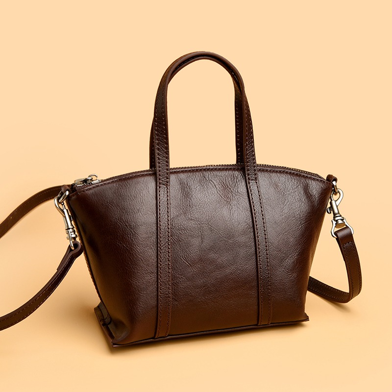 Custom Leather Tote Bag – Structured Shoulder Tote with Double Handles — custom leather bag manufacturing by Kaishi Bag Factory