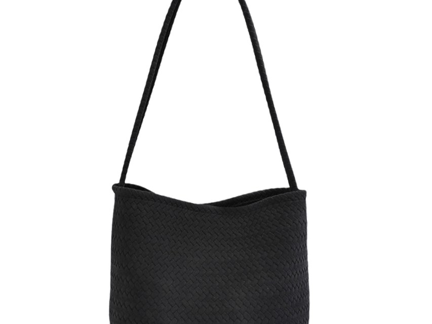 Custom Woven Suede-Look Bag – Slouchy Shoulder Bag (view 4) — custom bag manufacturing by Kaishi Bag Factory