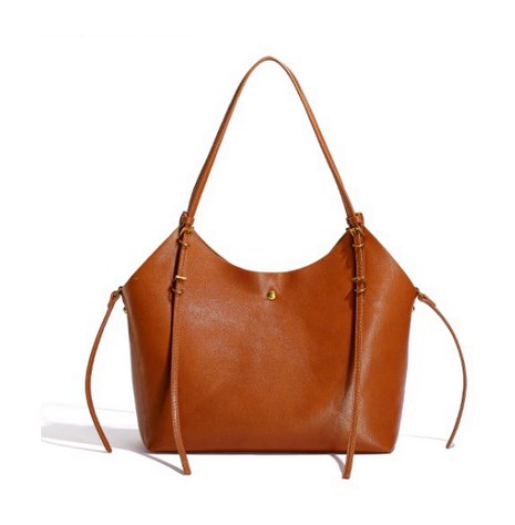 Pebbled PU Leather Hobo Tote Bag – Classic Large Capacity Shoulder Bag with Buckle Accents (view 2) — custom bag manufacturing by Kaishi Bag Factory