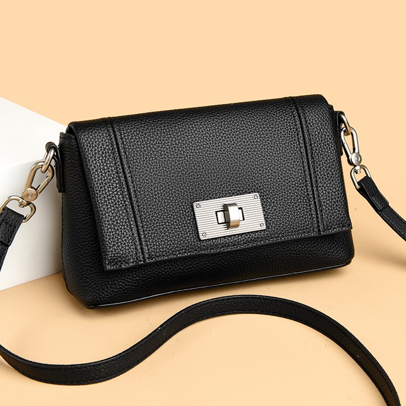Custom Leather Crossbody Bag – Flap Bag with Turn-Lock Closure — custom leather bag manufacturing by Kaishi Bag Factory