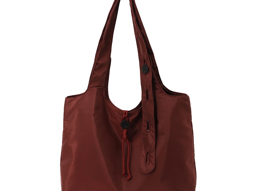 Custom Nylon Tote Bag – Drawstring Shoulder Tote for Daily Use (view 4) — custom bag manufacturing by Kaishi Bag Factory