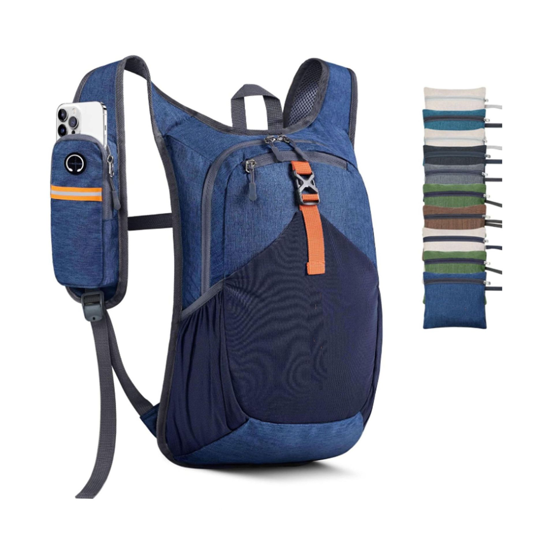 Custom Foldable Outdoor Backpack – 15L Packable Daypack with Phone Pouch (view 4) — custom outdoor backpack by Kaishi Bag Factory