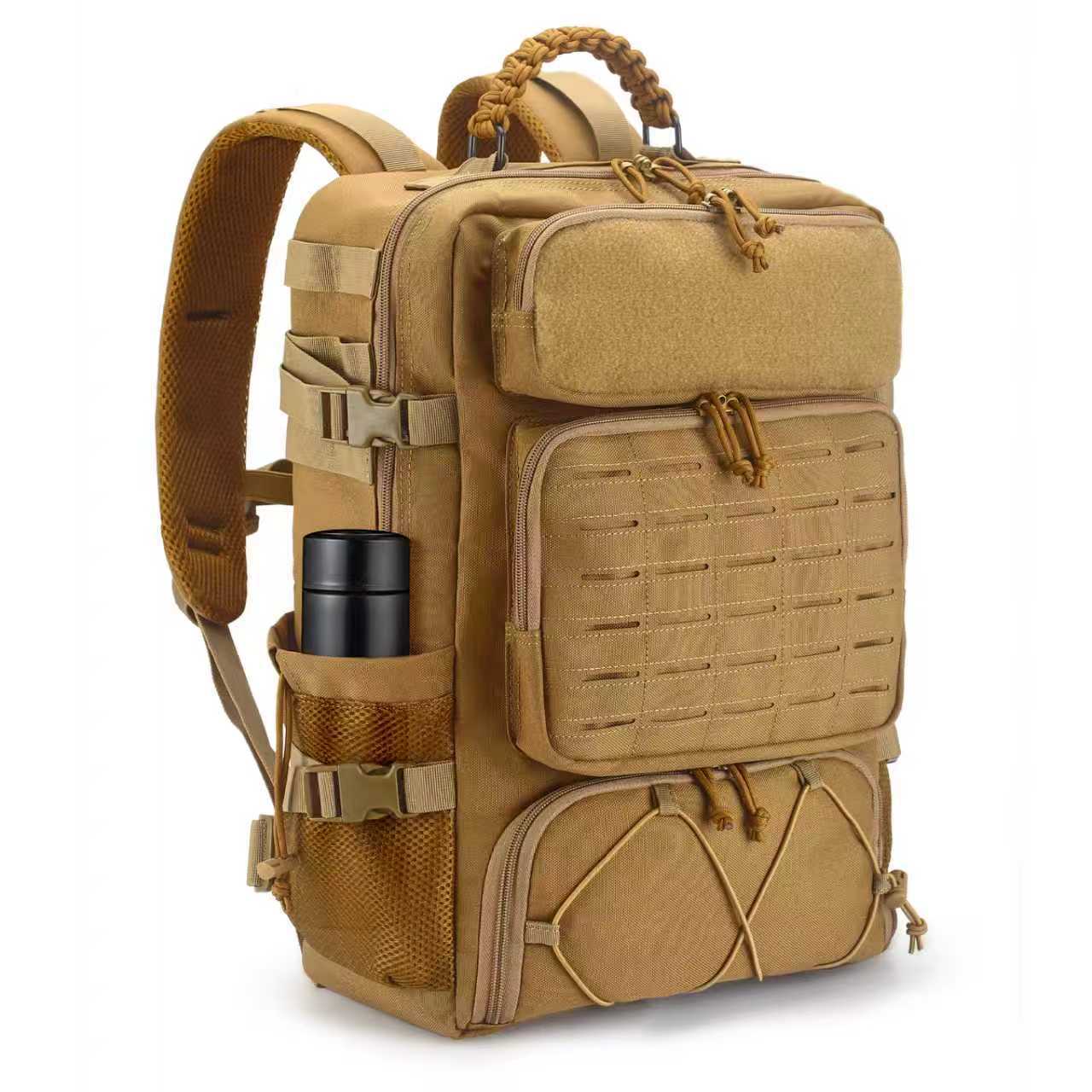 Custom Tactical Backpack 35L – MOLLE Storage Backpack with Zip Compartments (view 4) — custom tactical backpack by Kaishi Bag Factory