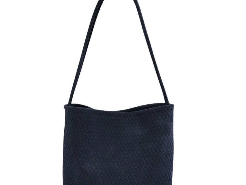 Custom Woven Suede-Look Bag – Slouchy Shoulder Bag (view 2) — custom bag manufacturing by Kaishi Bag Factory