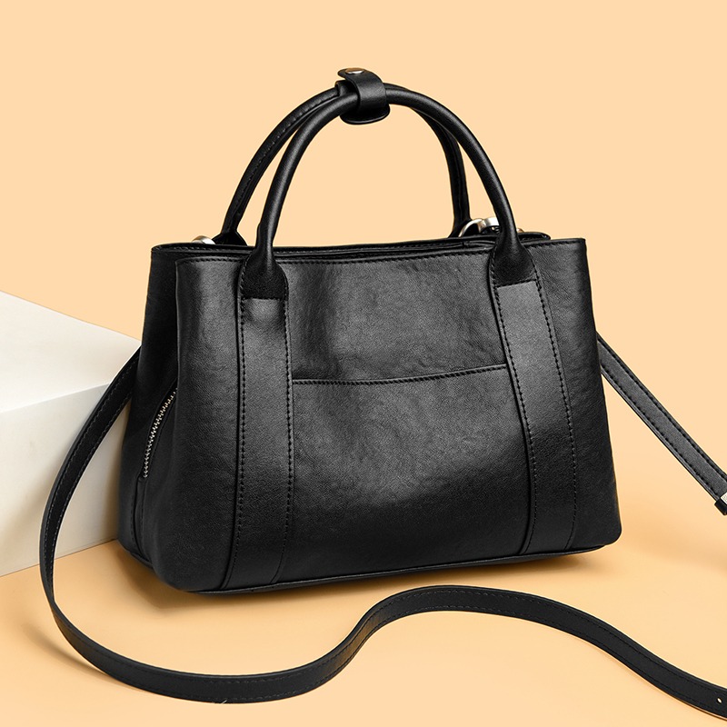 Custom Leather Satchel Bag – Top-Handle Handbag with Zip Top — custom leather bag manufacturing by Kaishi Bag Factory