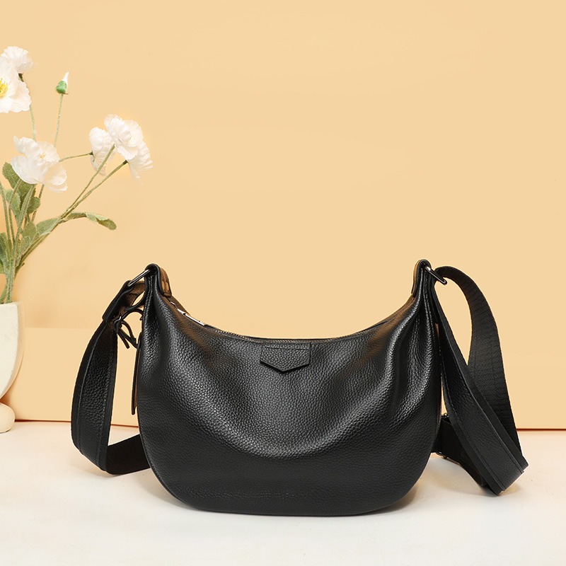 Custom Slouchy Leather Hobo Bag – Soft Shoulder Bag with Twin Straps (view 2) — custom leather bag manufacturing by Kaishi Bag Factory