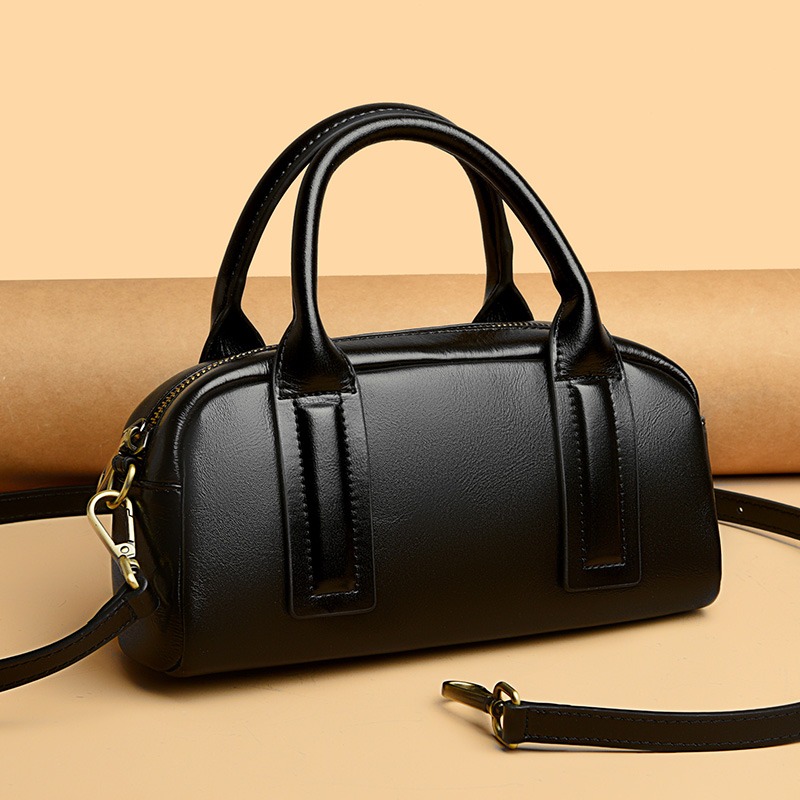 Custom Mini Leather Satchel Bag – Compact Handbag with Shoulder Strap (view 3) — custom leather bag manufacturing by Kaishi Bag Factory