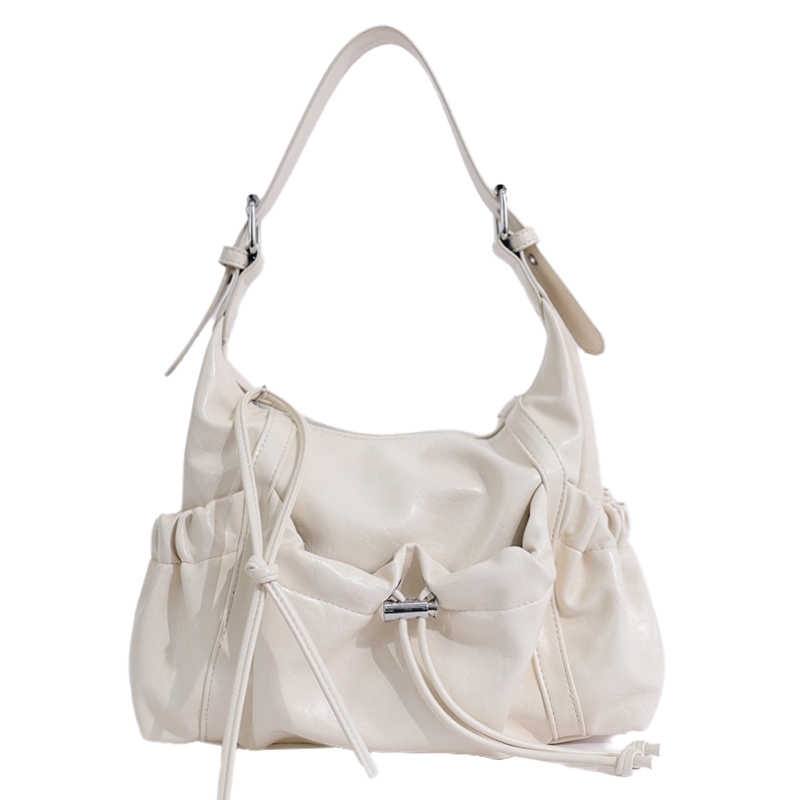 Custom PU Leather Hobo Bag – Slouchy Shoulder Bag with Knot Detail (view 4) — custom bag manufacturing by Kaishi Bag Factory