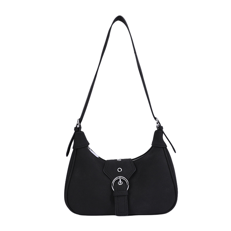 Custom Suede-Look Hobo Bag – Soft Shoulder Bag with Metal Ring (view 3) — custom bag manufacturing by Kaishi Bag Factory