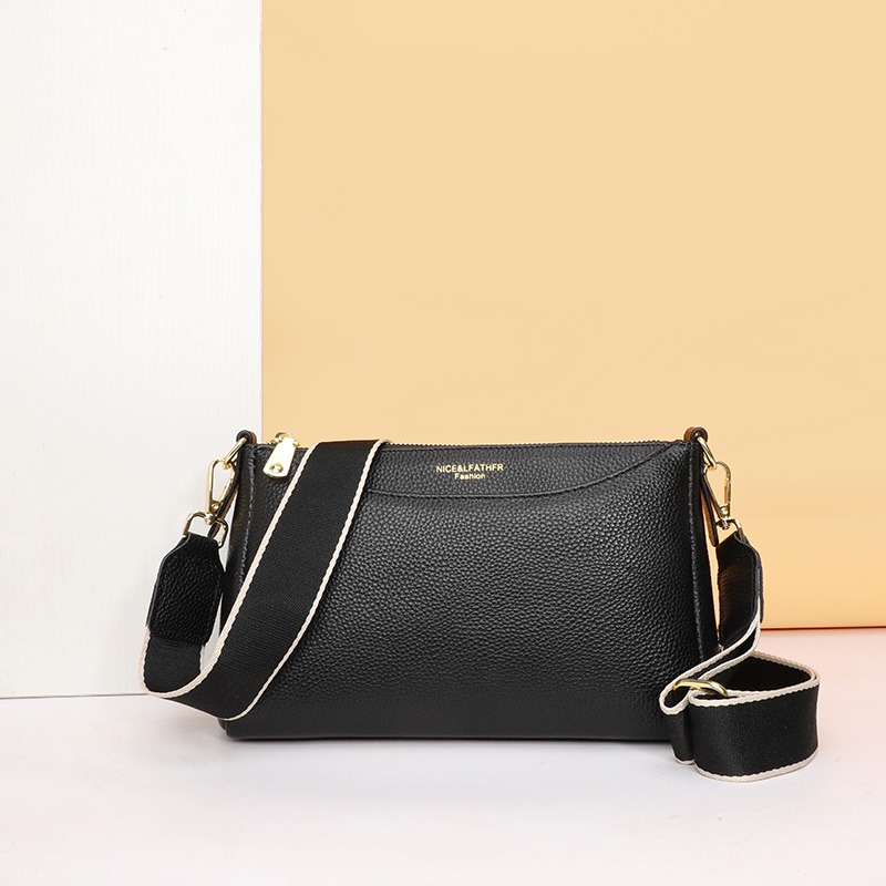 Custom Leather Shoulder Bag – Zip-Top Bag with Gold Hardware — custom leather bag manufacturing by Kaishi Bag Factory