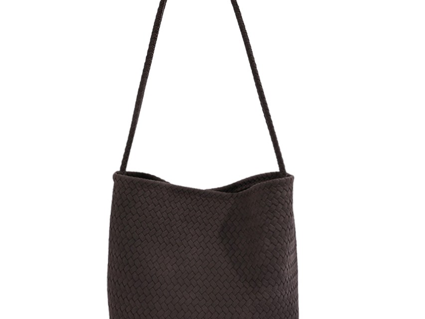 Custom Woven Suede-Look Bag – Slouchy Shoulder Bag (view 3) — custom bag manufacturing by Kaishi Bag Factory