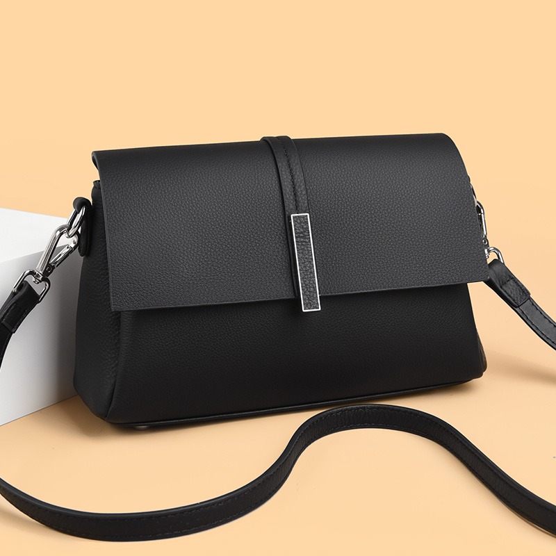 Custom Leather Flap Crossbody Bag – Structured Shoulder Bag — custom leather bag manufacturing by Kaishi Bag Factory
