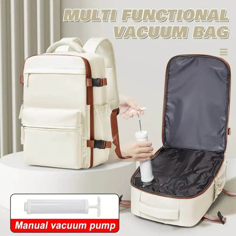 Custom Compression Laptop Backpack – Expandable Travel Backpack (view 3) — custom laptop backpack by Kaishi Bag Factory