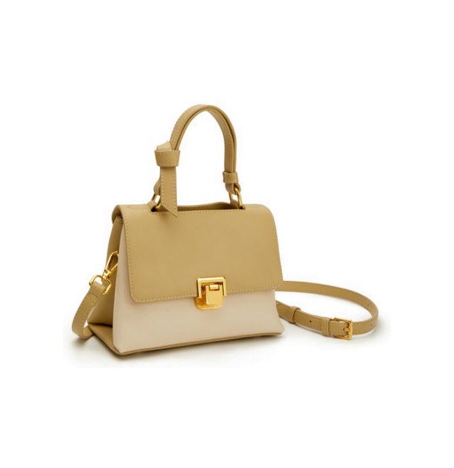 PU Leather Mini Satchel Bag – Top-Handle Handbag with Gold Buckle (view 4) — custom bag manufacturing by Kaishi Bag Factory
