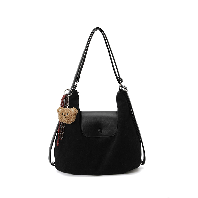 Custom Leopard Print Hobo Bag – Slouchy Shoulder Bag with Charm (view 4) — custom bag manufacturing by Kaishi Bag Factory