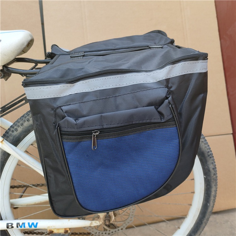 Custom Bike Pannier Bag – Rear Rack Cargo Bag with Rain Cover (view 4) — custom cycling bag manufacturing by Kaishi Bag Factory