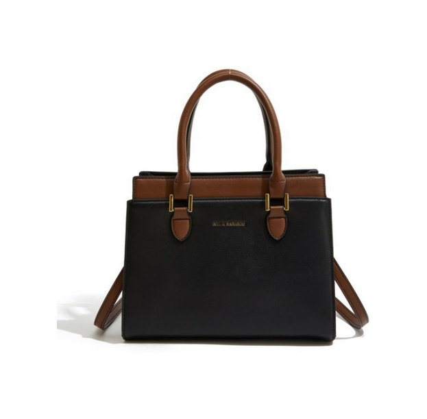 PU Leather Structured Tote Handbag – Top-Handle Satchel with Adjustable Strap & Gold Hardware (view 4) — custom bag manufacturing by Kaishi Bag Factory