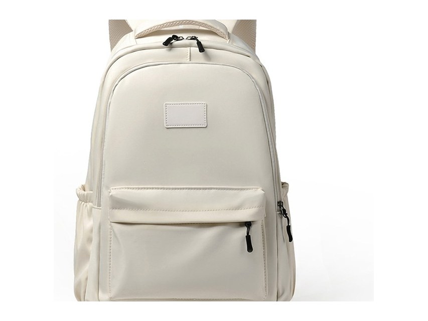 Custom Casual Backpack – Daily Daypack with Front Pocket and Patch (view 4) — custom backpack by Kaishi Bag Factory