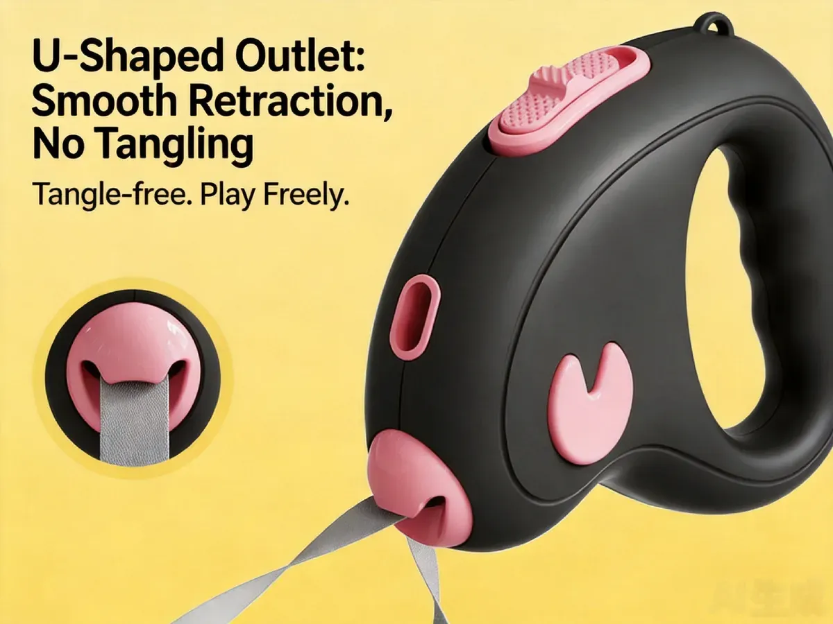 Cute pig retractable dog leash lifestyle