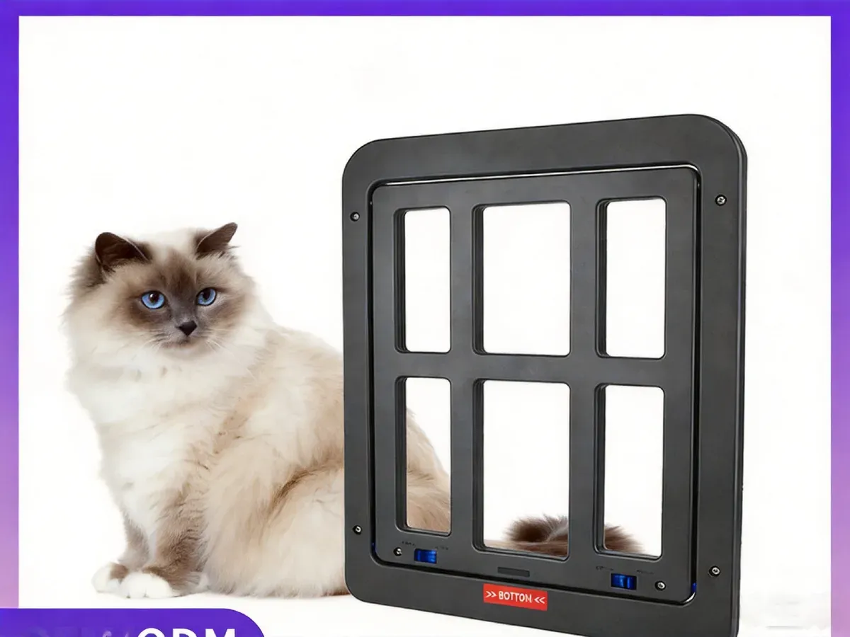 Ragdoll cat using the screen door pet gate