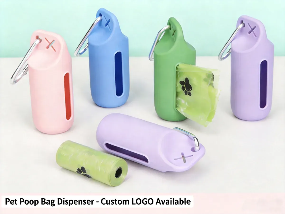 Silicone poop bag dispenser collection