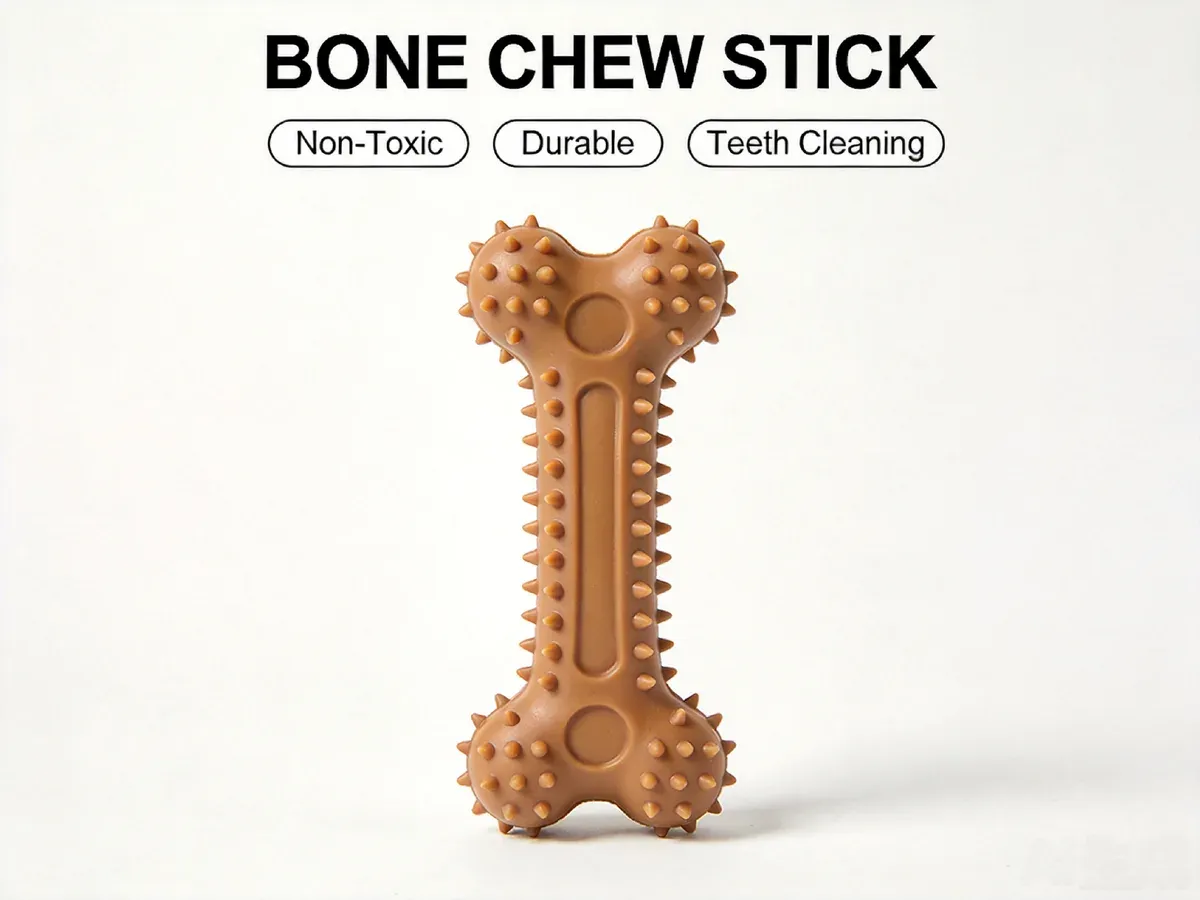 Tan bone chew stick non-toxic durable teeth cleaning