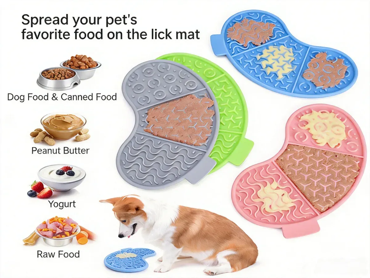 Silicone lick mat with suction cup for dogs and cats