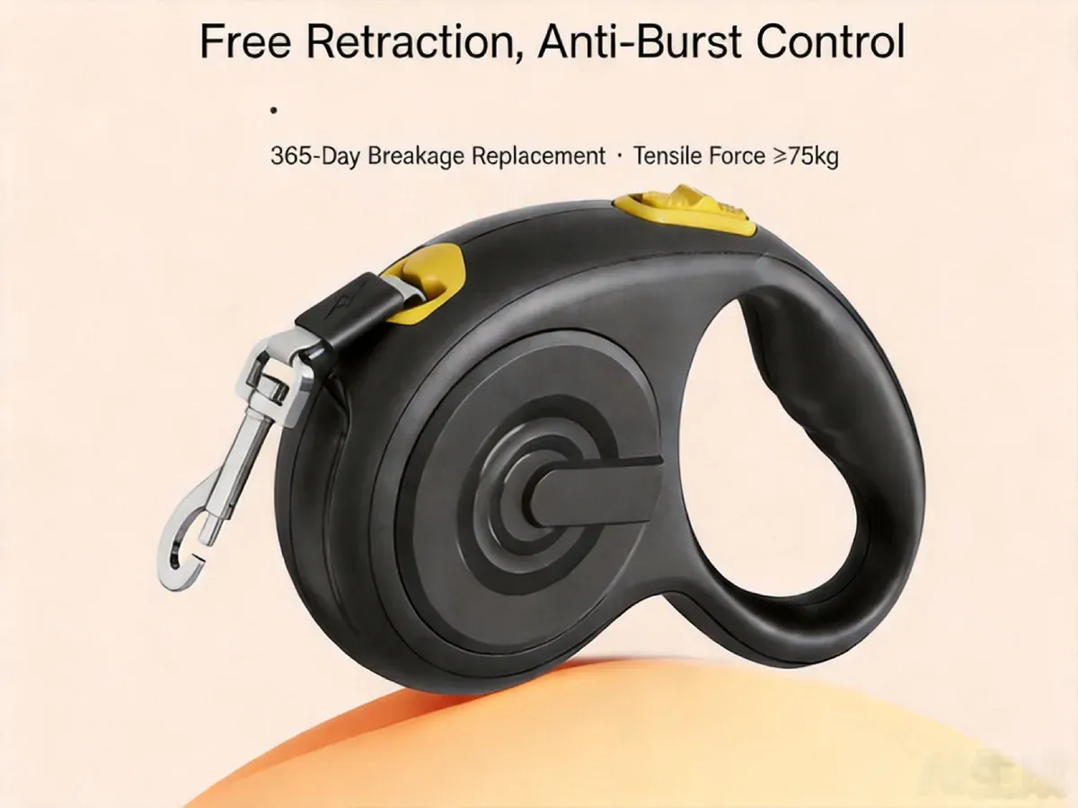 Retractable dog leash for medium and large dogs