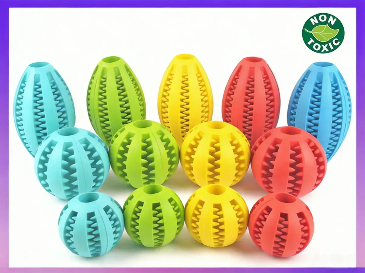 Colorful non-toxic rubber treat balls collection