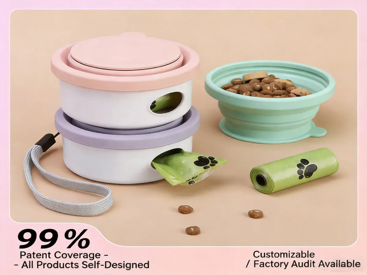 3-in-1 pet feeder storage and dispensing detail