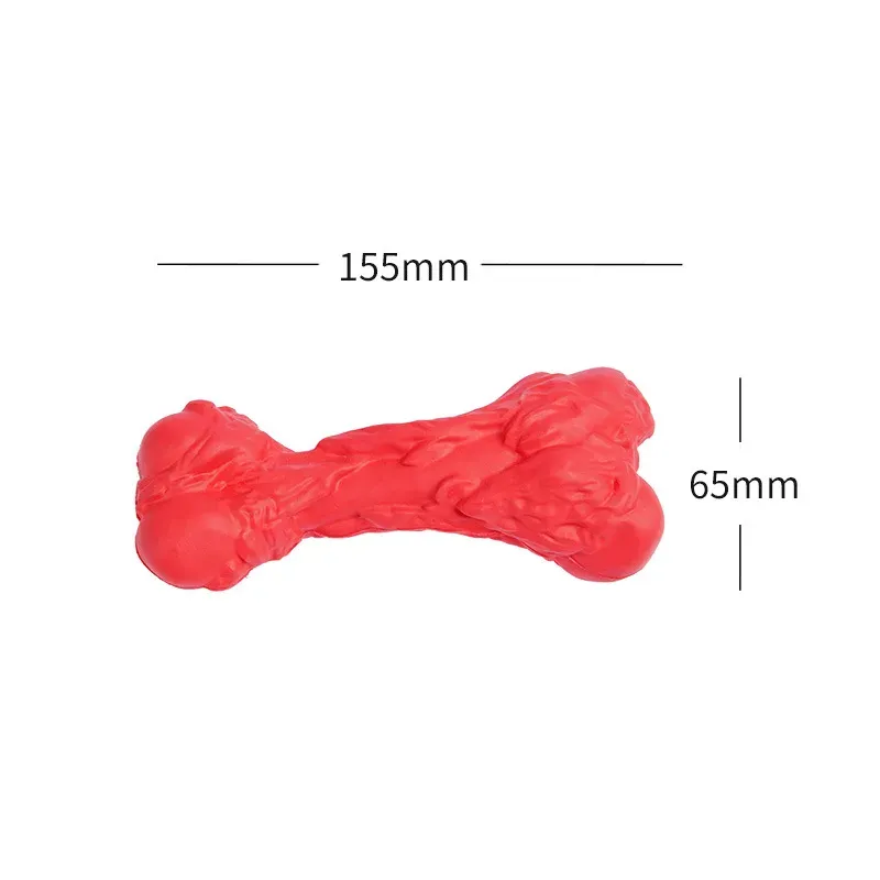 Red bone-shaped chew toy, 155mm long
