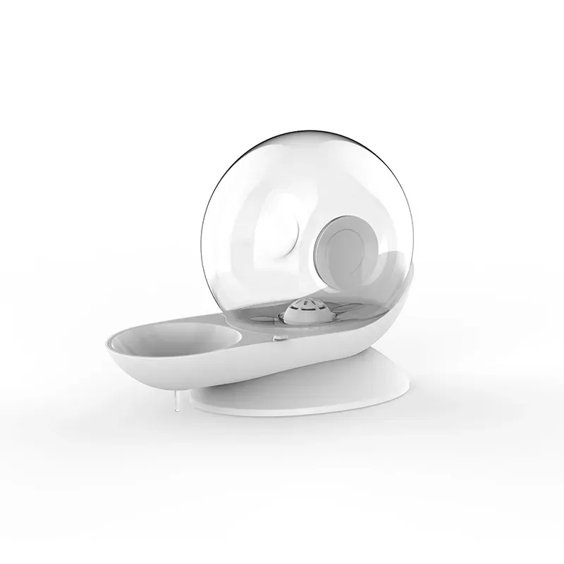 Automatic pet water fountain with bubble feature - white