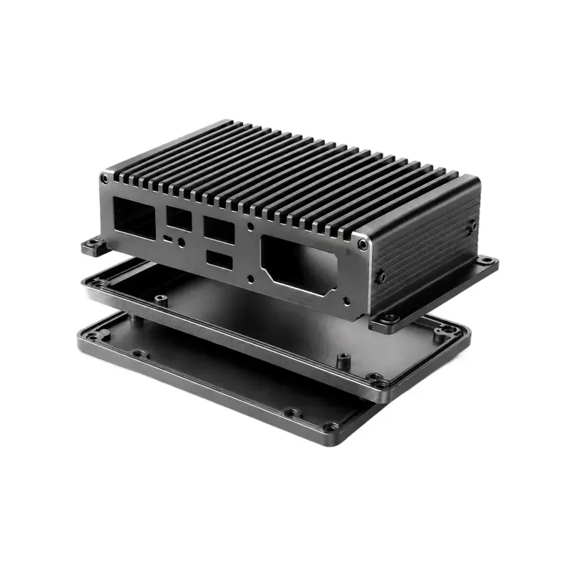Custom CNC machined aluminum enclosure for edge AI computing device