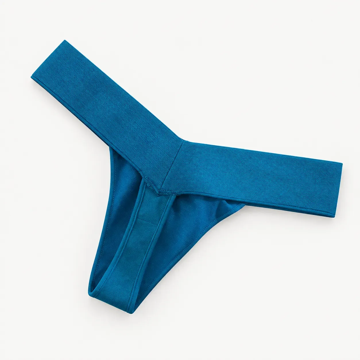 Custom seamless thong underwear back view showing minimal seam construction