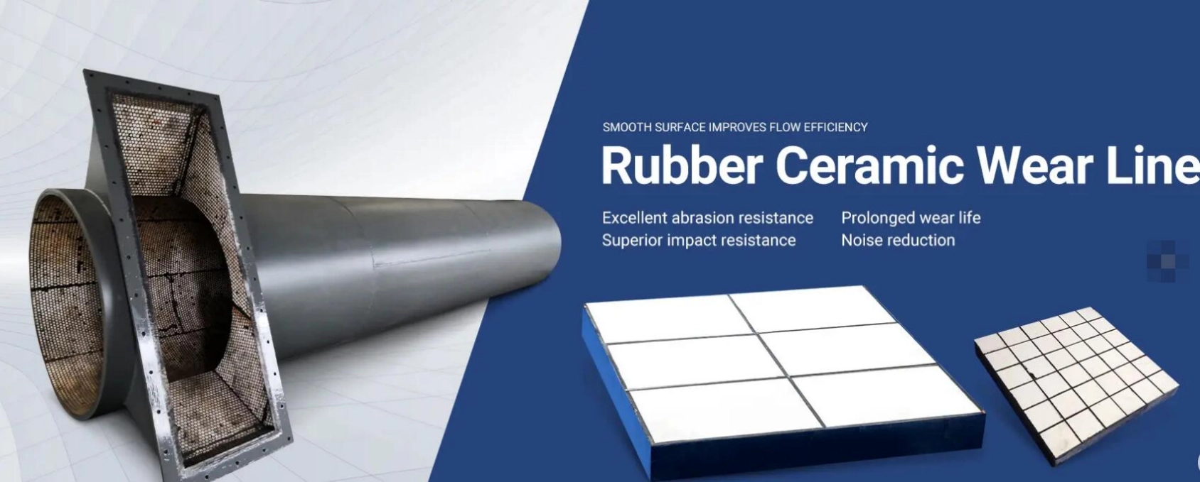 rubber ceramic wear line