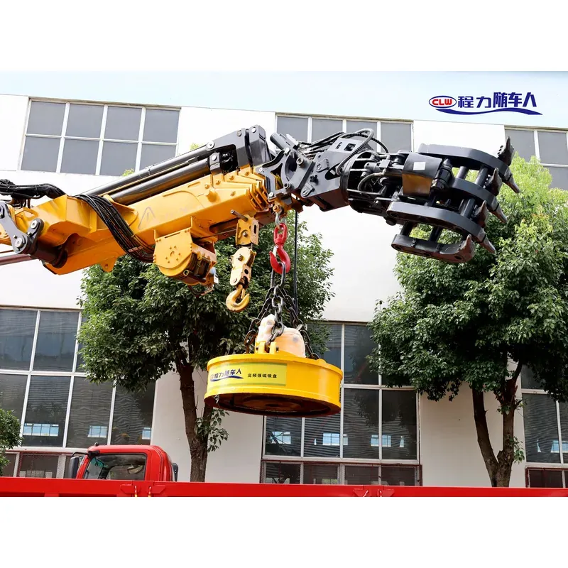 Truck-Mounted Scrap Grab with Magnet on Dongfeng D3L — 14 t, 4+3 Grab — photo 6