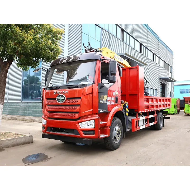 Truck-Mounted Grab on FAW J6L — 6.3 t, 9.0 m Body, 3+2 Grab, Raised Gantry — main view