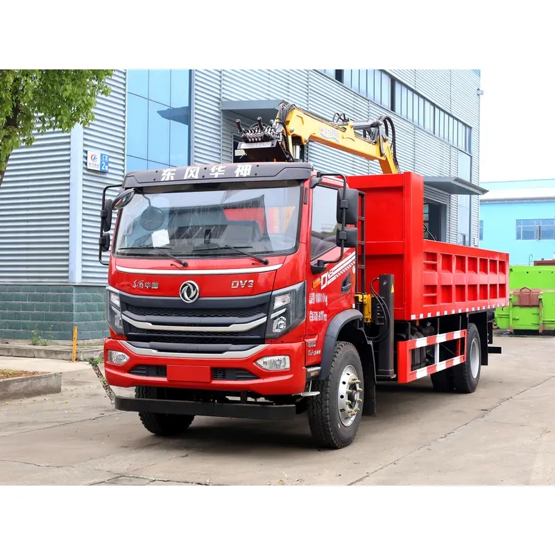 Truck-Mounted Log Grab on Dongfeng Huashen DV3 — 7.5 m Boom, Tipping Body — main view