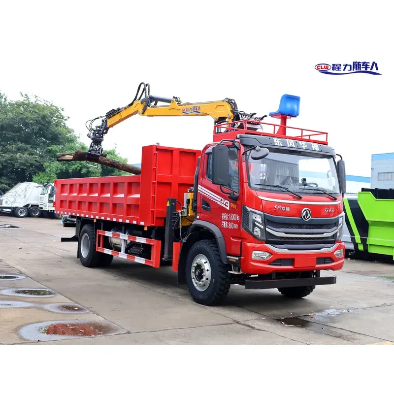 Truck-Mounted Log Grab on Dongfeng DV3 — 7.5 m Boom, 2+2 Flat-Jaw, Rigid-Linked — photo 4