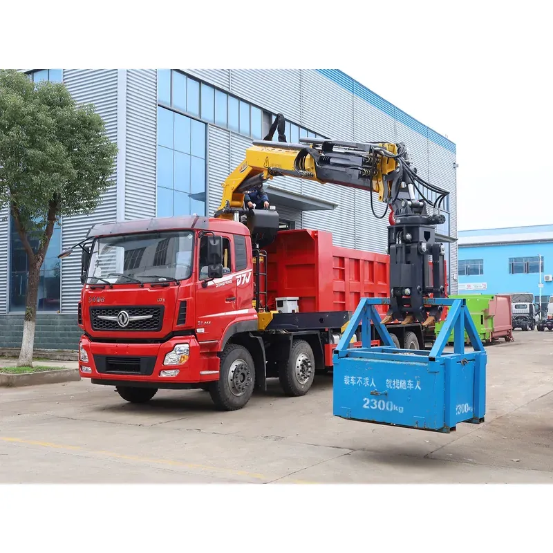 Truck-Mounted Scrap Grab with Magnet on Dongfeng D7V 8x4 — 8 t, 3+2 Grab — photo 7