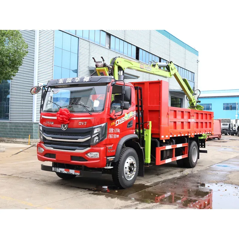 Truck-Mounted Log Grab on Dongfeng DV3 — 8.5 m Boom, 3+2 Grab, Rigid-Linked — main view